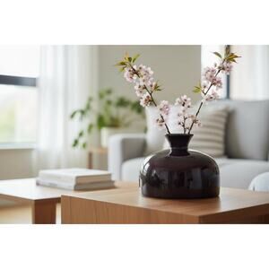 Black and red table vase